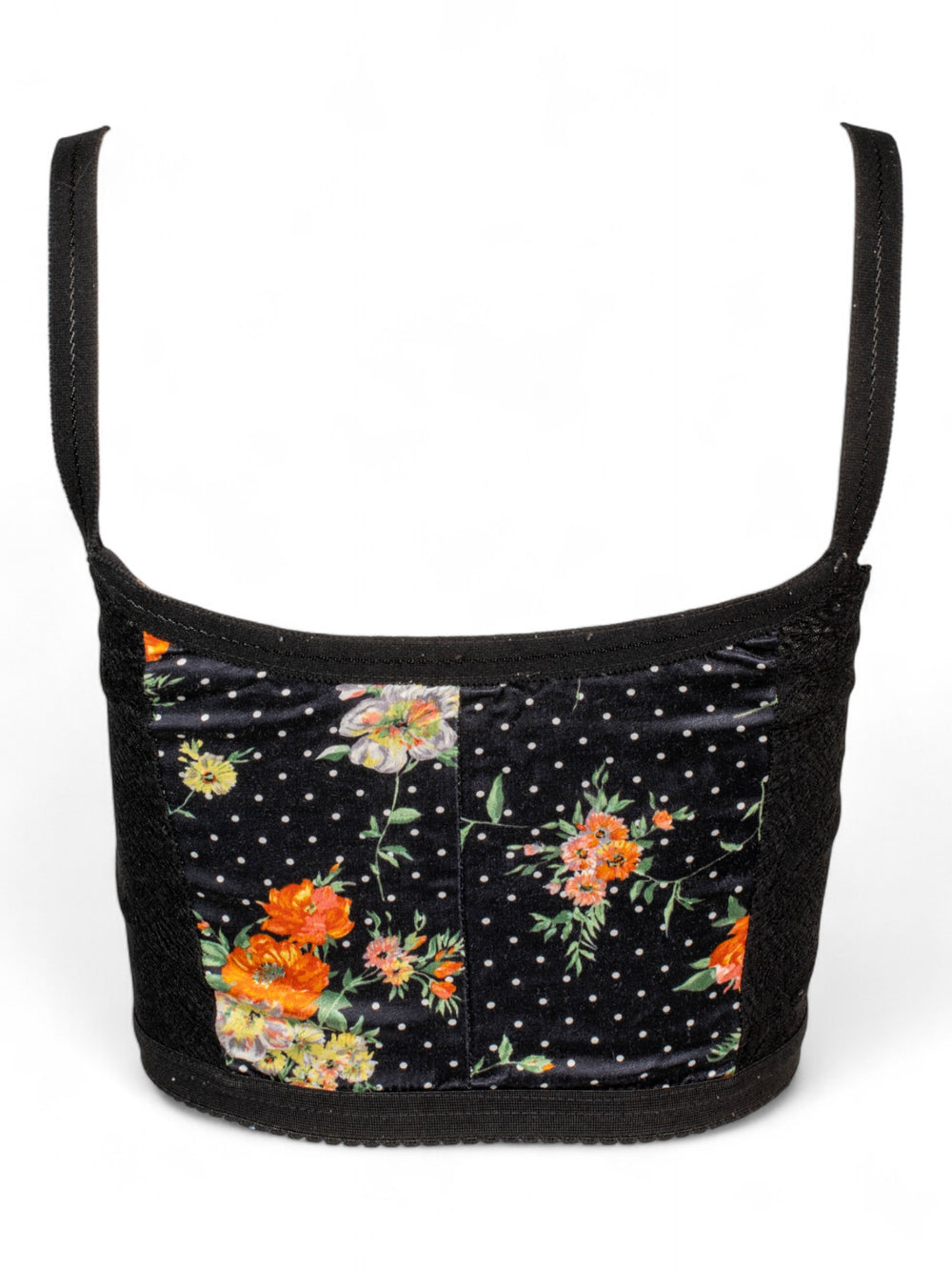 SS04 FLORAL POLKA DOT CROPPED BUSTIER