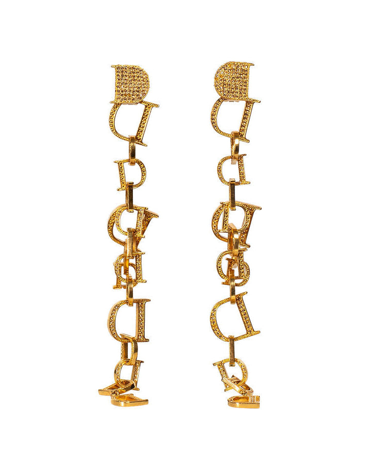 RARE GOLD MULTI 'D' DROP EARRINGS @SAMMIE