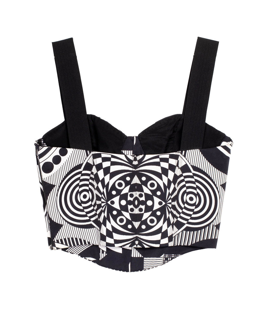 SS1992 Geometric Black & White Bustier Top @JCCG
