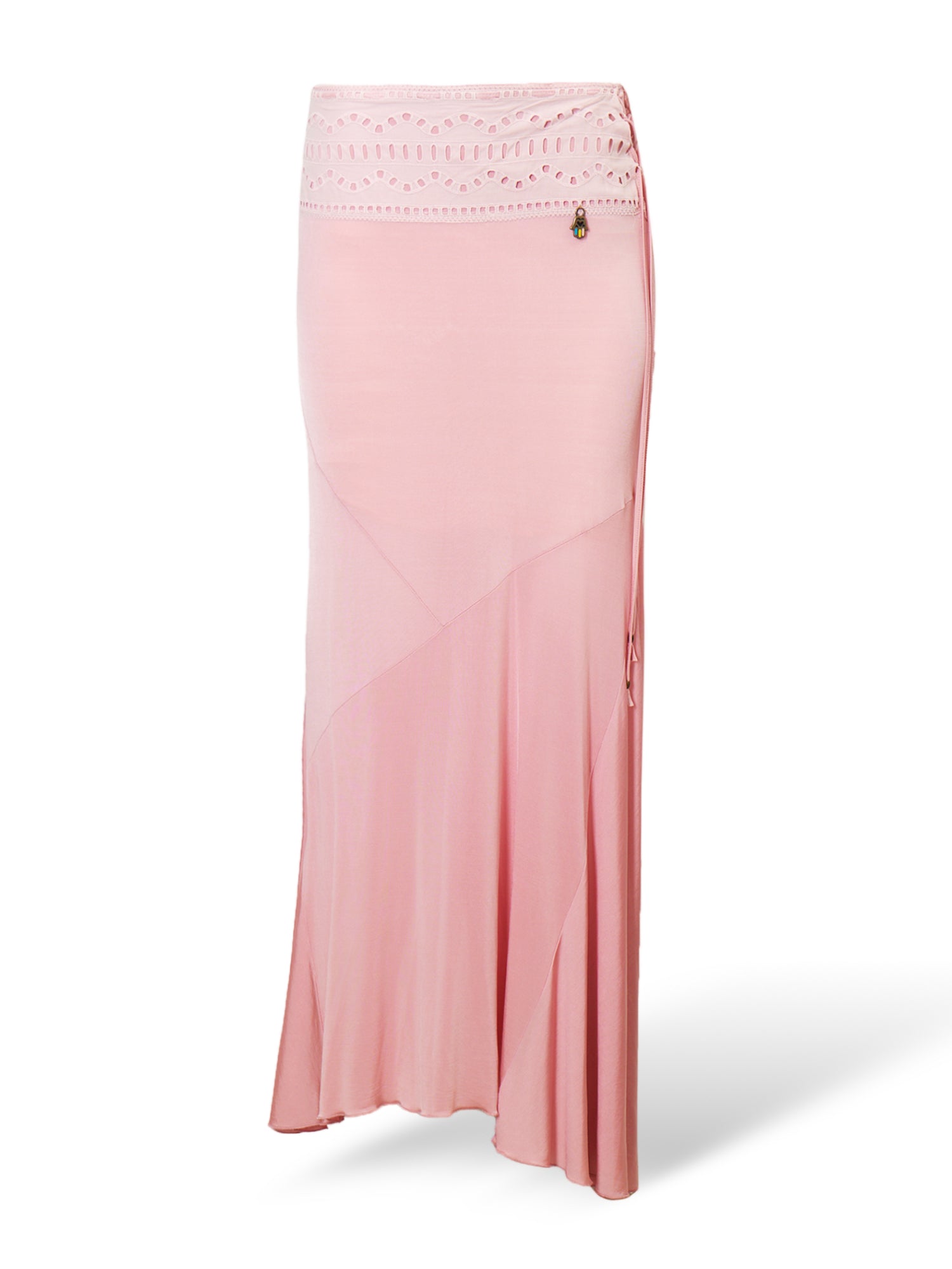 00s PINK MAXI SKIRT W PERFORATED WAISTBAND & CHARM