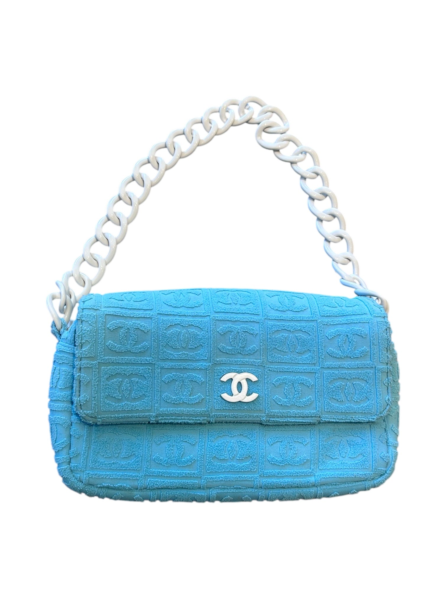 2002 BABY BLUE TERRY CLOTH SHOULDER BAG