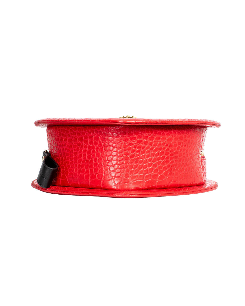 RED CROC EMBOSSED CHANCERY HEART BAG @SAMMIE