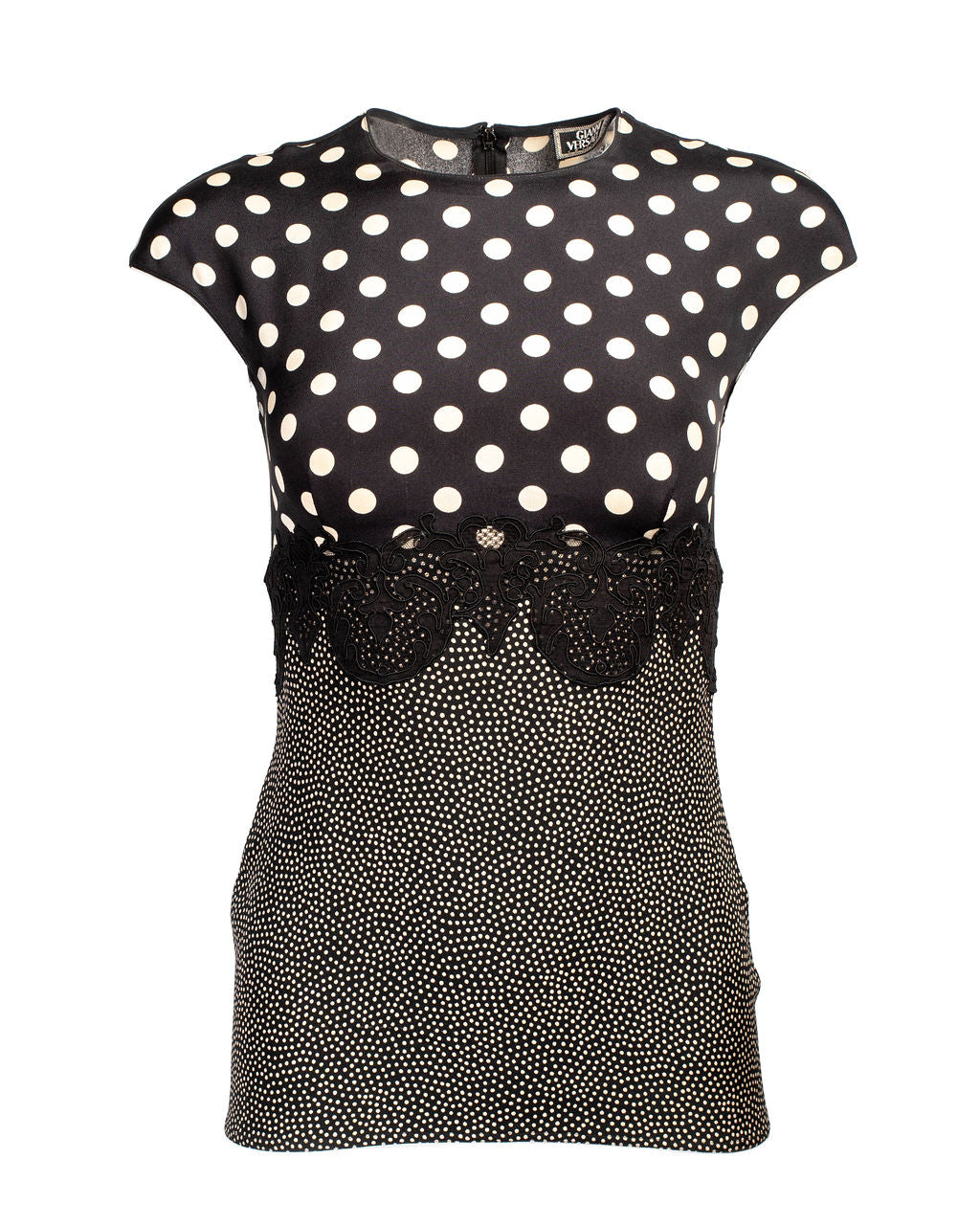 SS94 Polka Dot/Black Lace Top & Skirt Set @JCCG