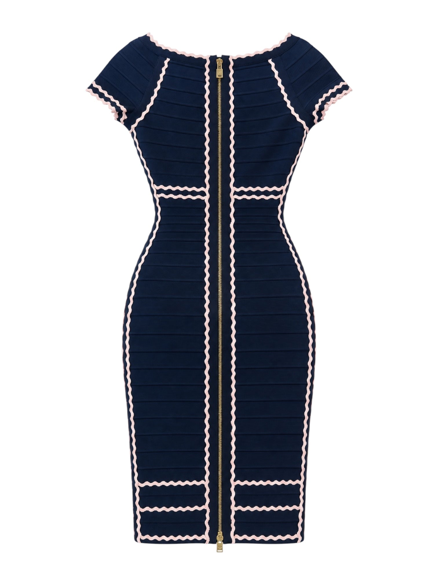 BLACK & BLUSH SWIRL OUTLINE S/S MINI DRESS @SM