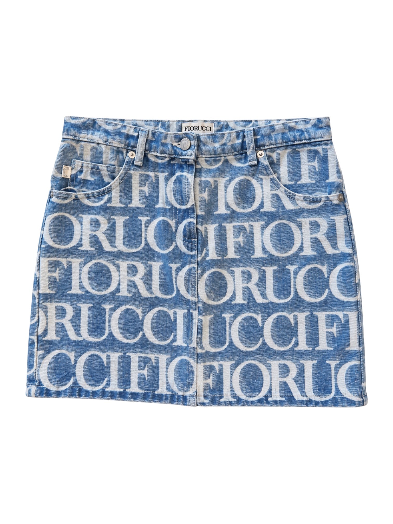 LIGHTWASH MONOGRAM PATTERN MINI SKIRT (NWT) @SM