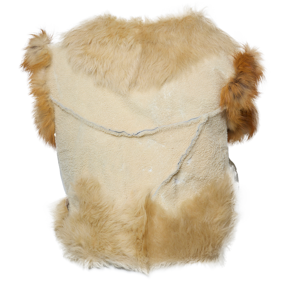 LAMB LEATHER FOX FUR VEST (AS IS)