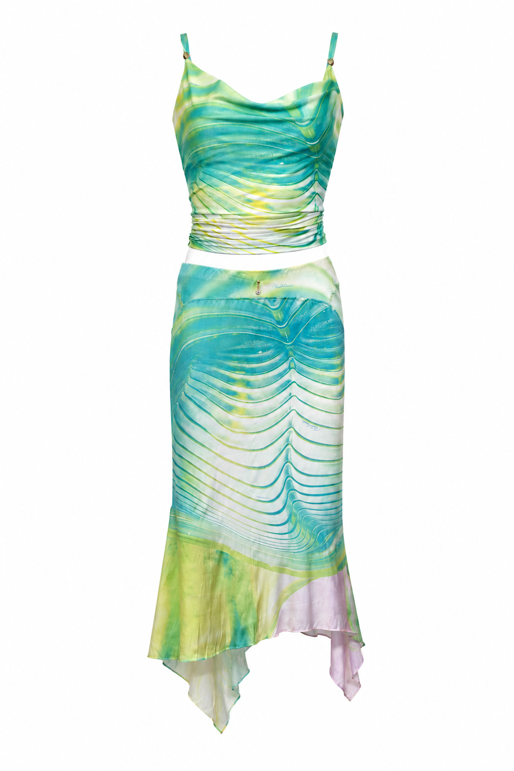 SS00 PSYCHEDELIC SILK SKIRT & TANK SET