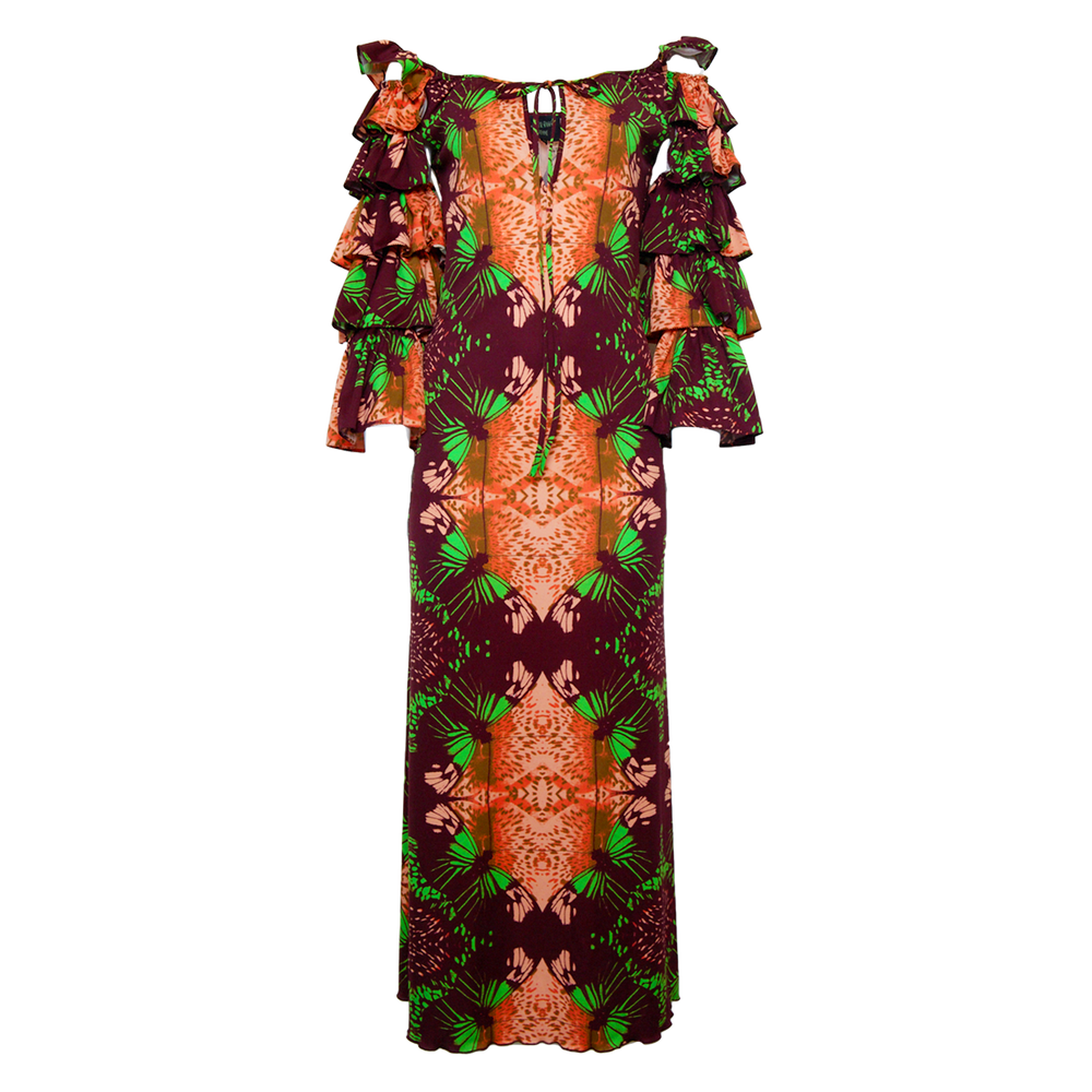 SS00 TRIPPY BUTTERFLY PRINT DRESS