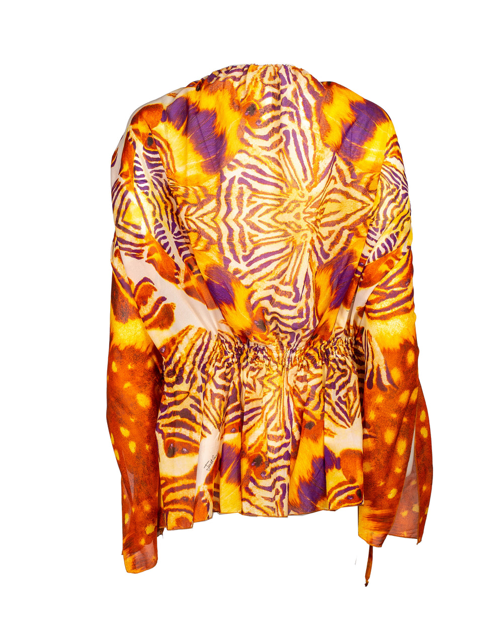 SILK ORANGE PRINTED MINI DRESS