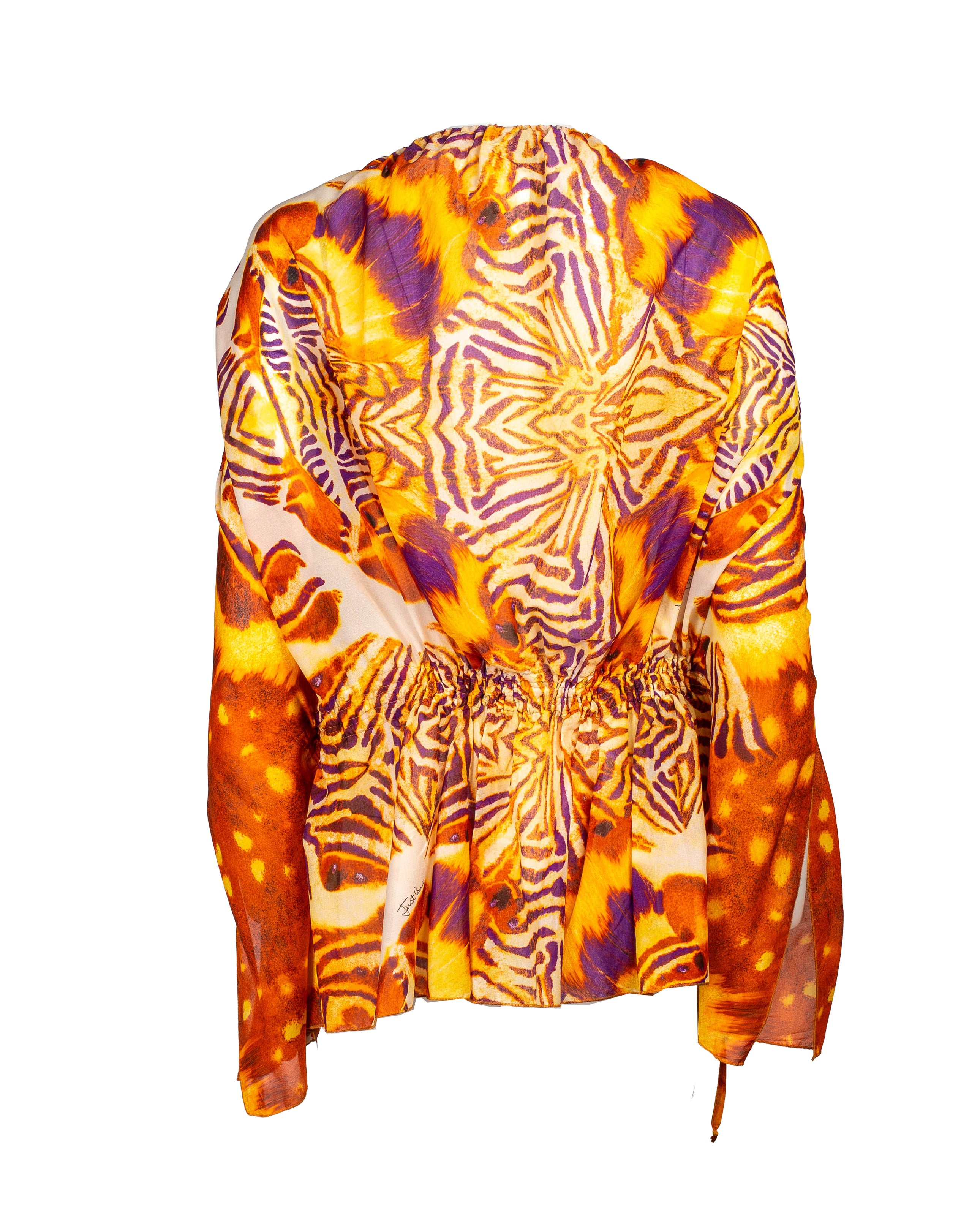 SILK ORANGE PRINTED MINI DRESS