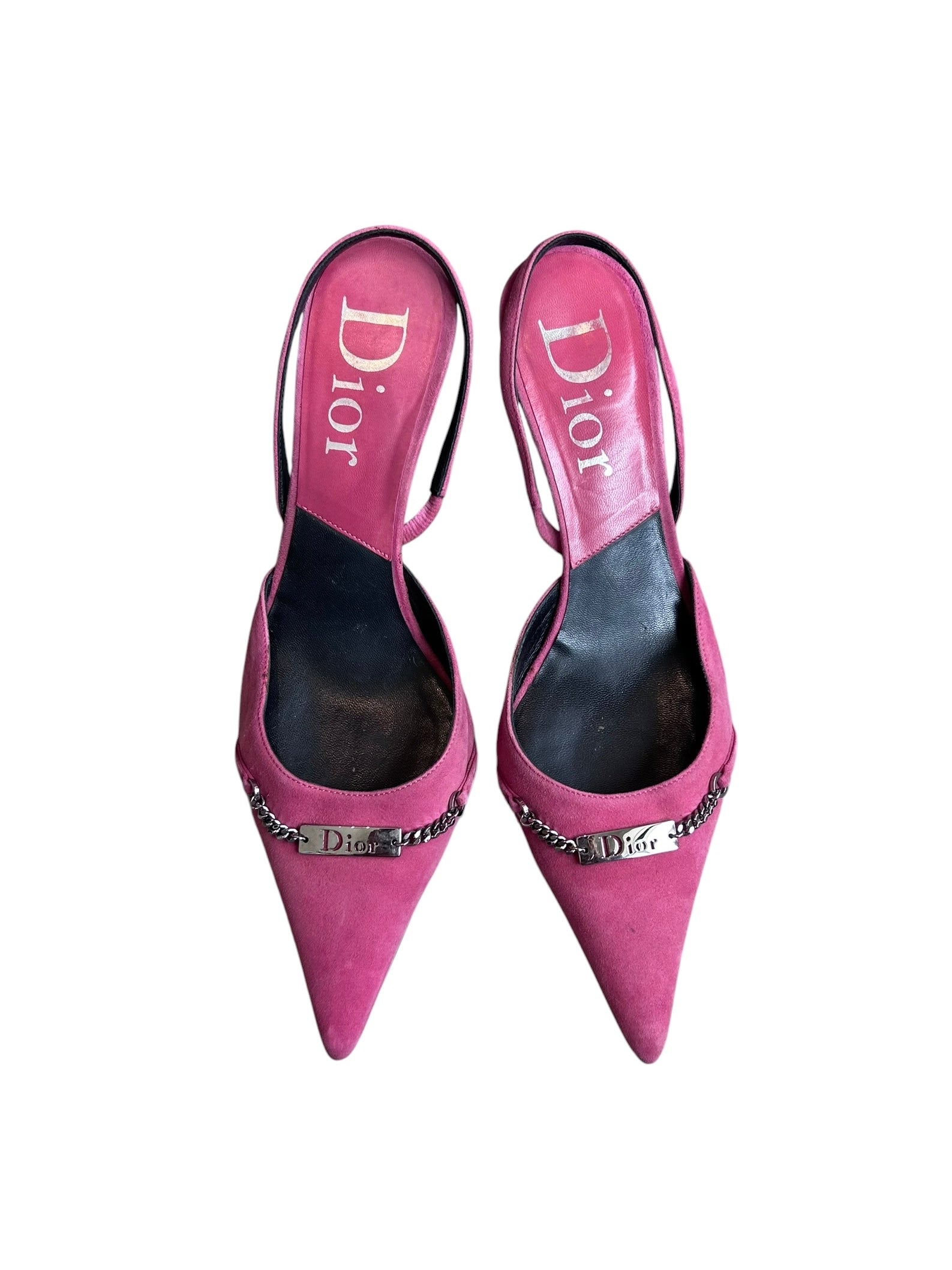 c.2003 PINK SUEDE SLINGBACK MULES