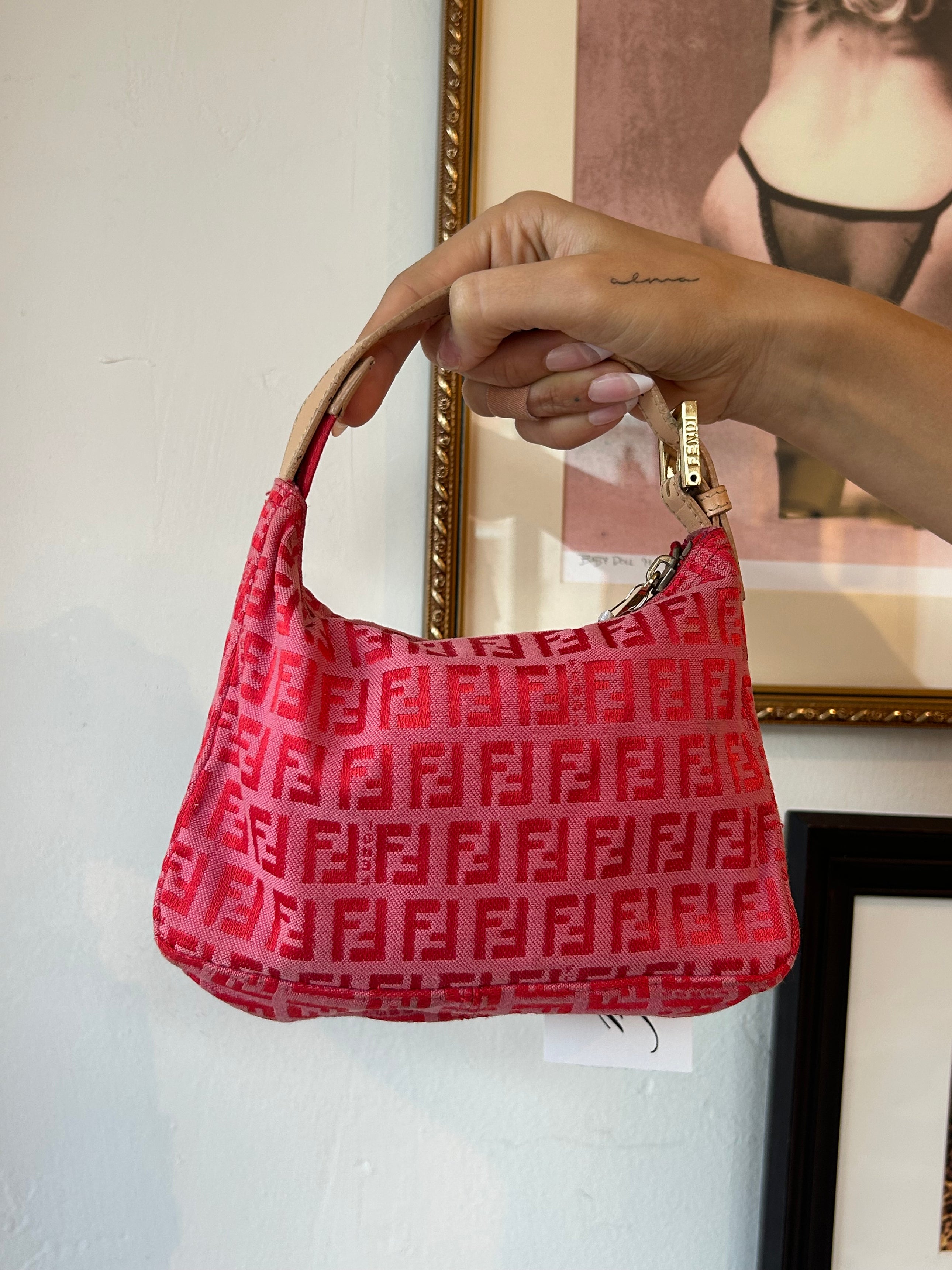 HOT PINK ZUCCHINO MONOGRAM MINI HANDBAG