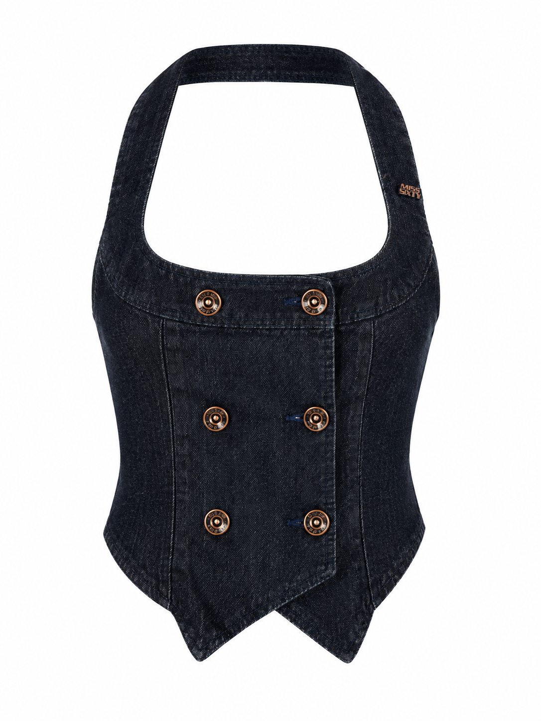 00'S DENIM NAPOLEAN STYLE BUTTON VEST