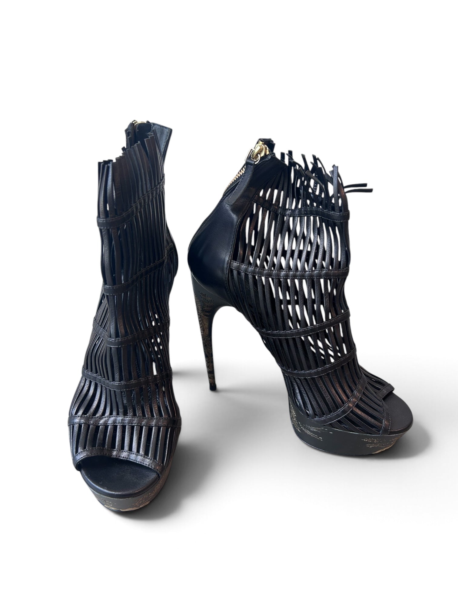 BLACK SAMURAI CAGE HEELS @SM