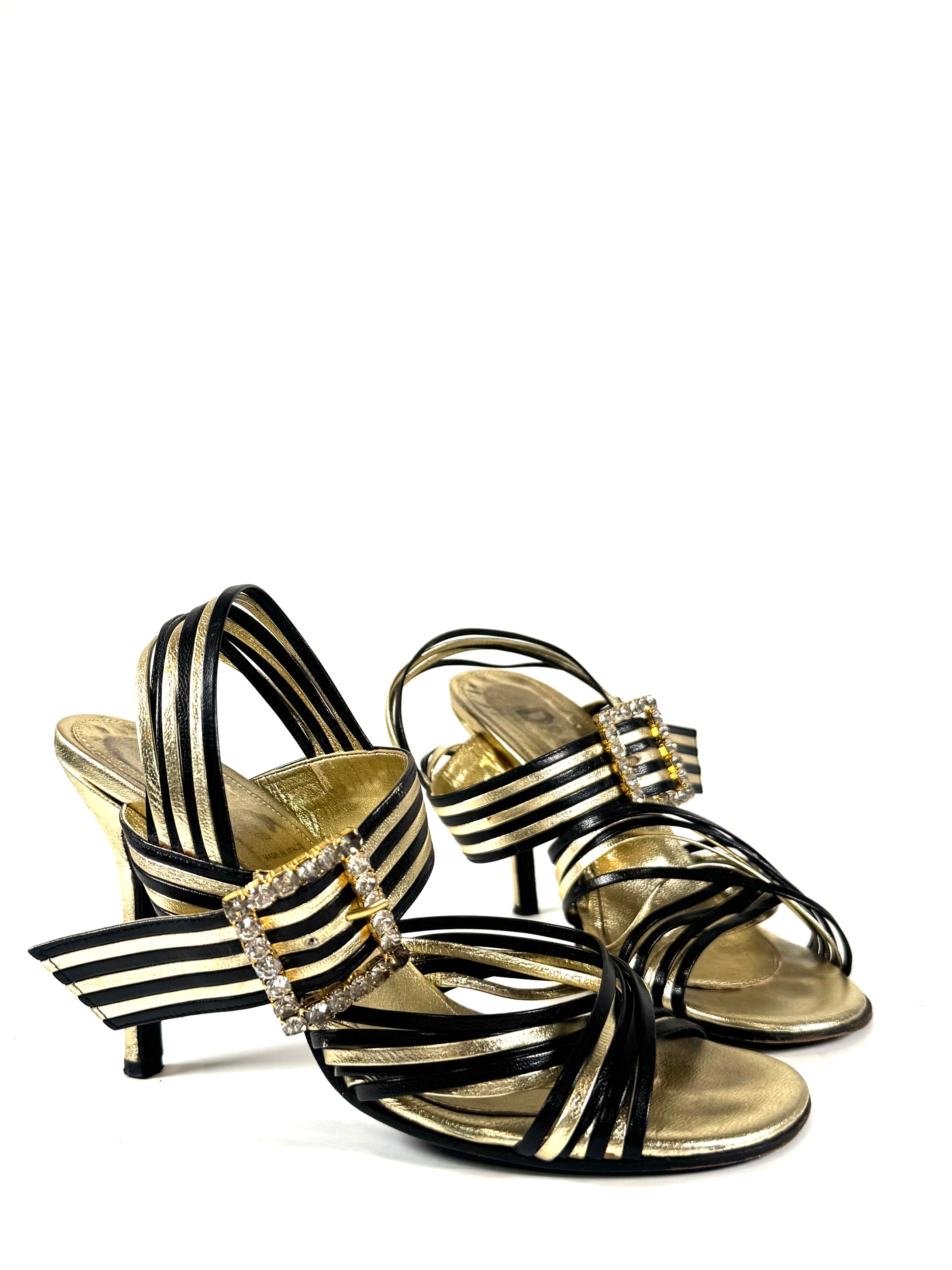 2001 LEATHER STRAP & BUCKLE HEELS