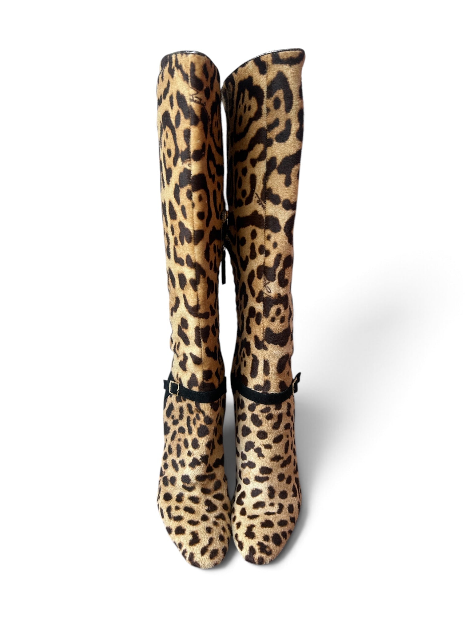 CHEETAH PRINT CALF HAIR KNEE HIGH BOOTS