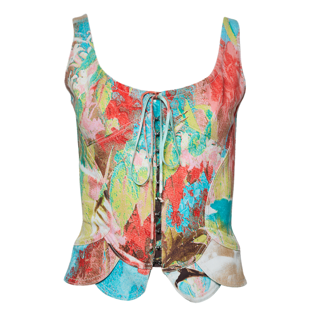 2003 TROPICAL PRINT CORSET TOP