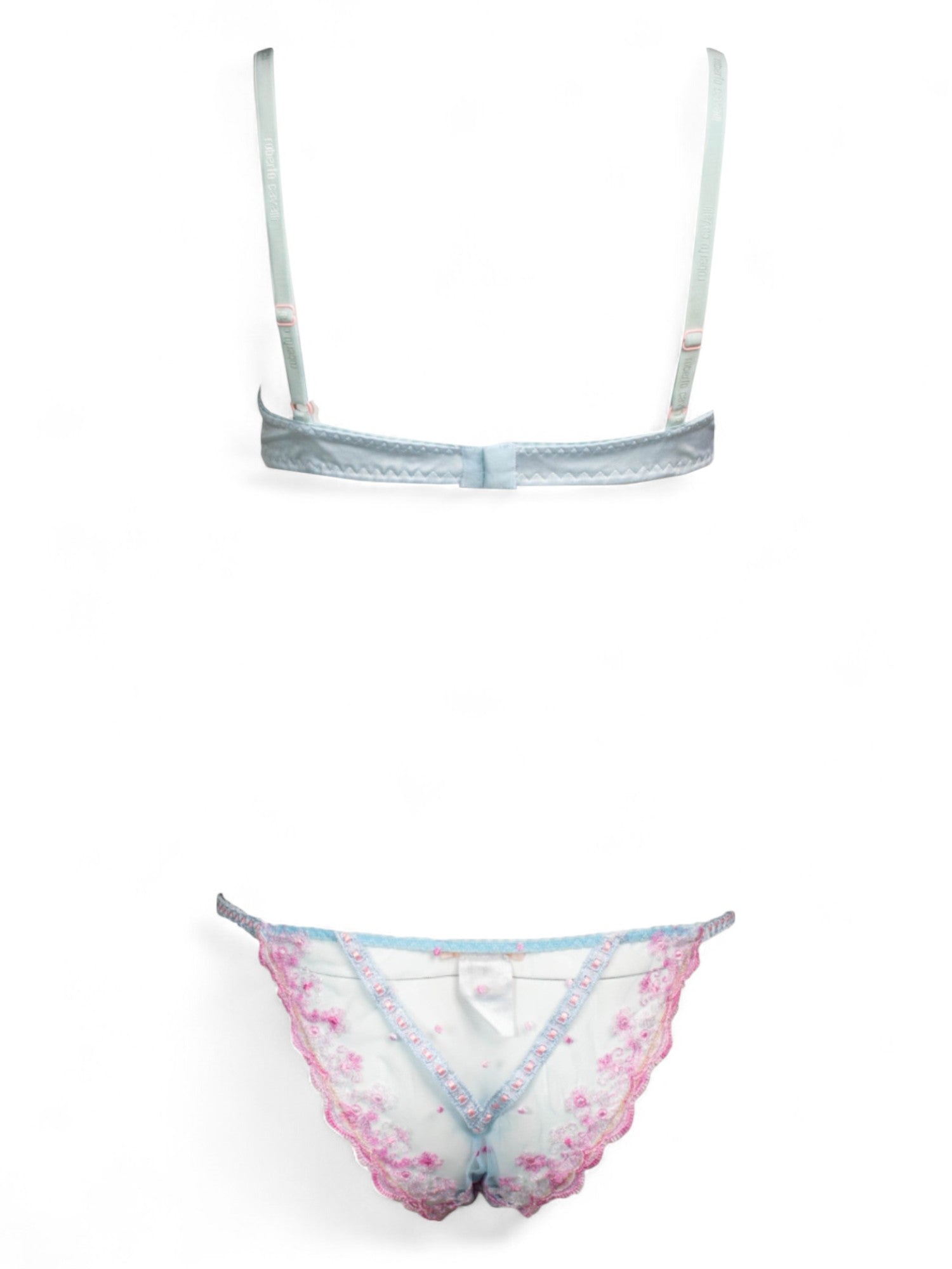 2000s PINK & BLUE LACEY LINGERIE SET