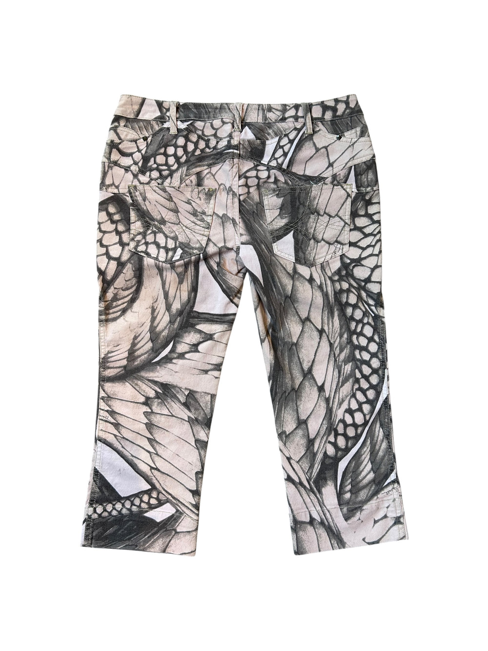 GREY PYTHON PRINTED CAPRIS @KASIA