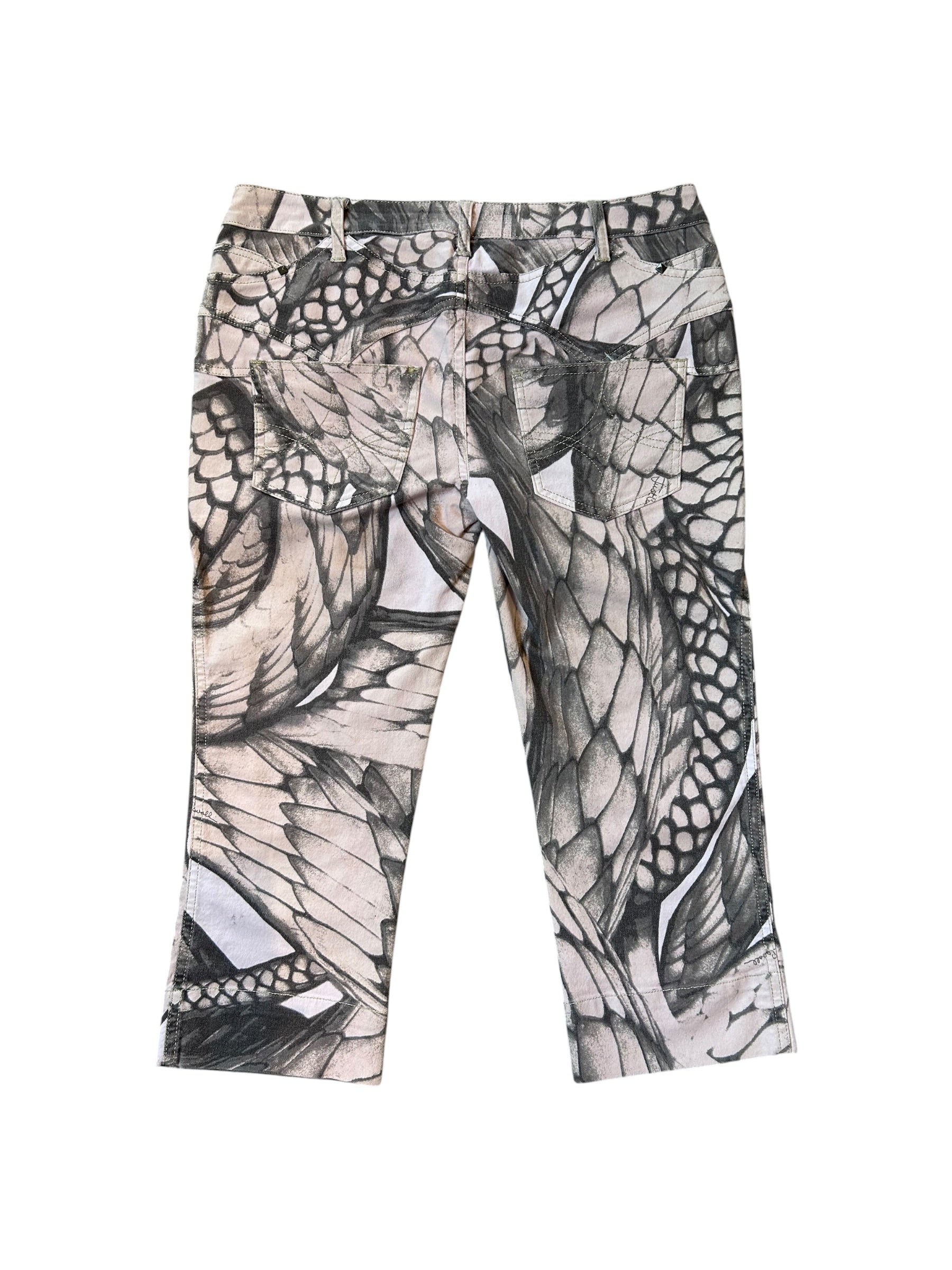 GREY PYTHON PRINTED CAPRIS @KASIA