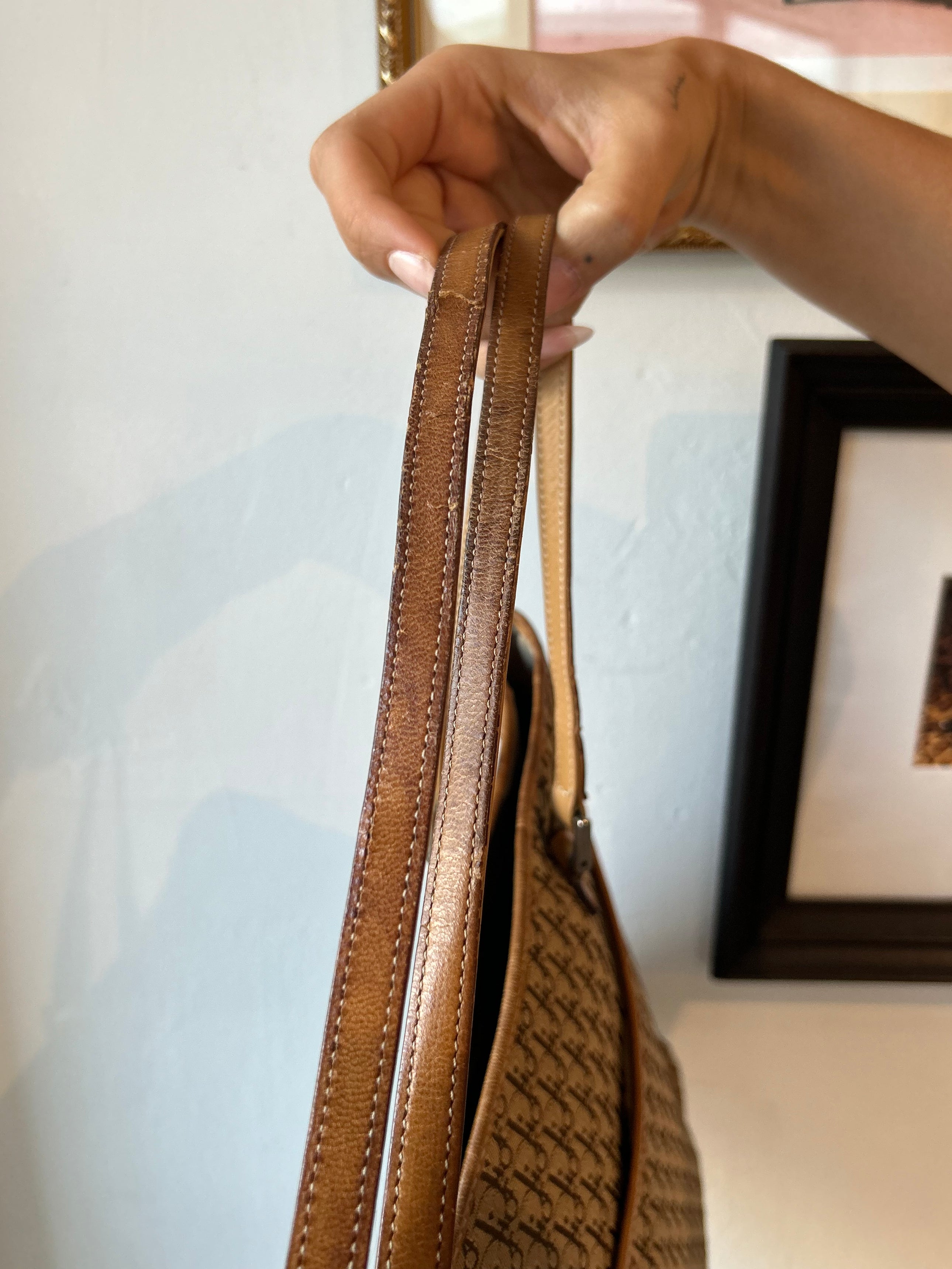 TAN MONOGRAM TOTE (AS IS - STRAP)