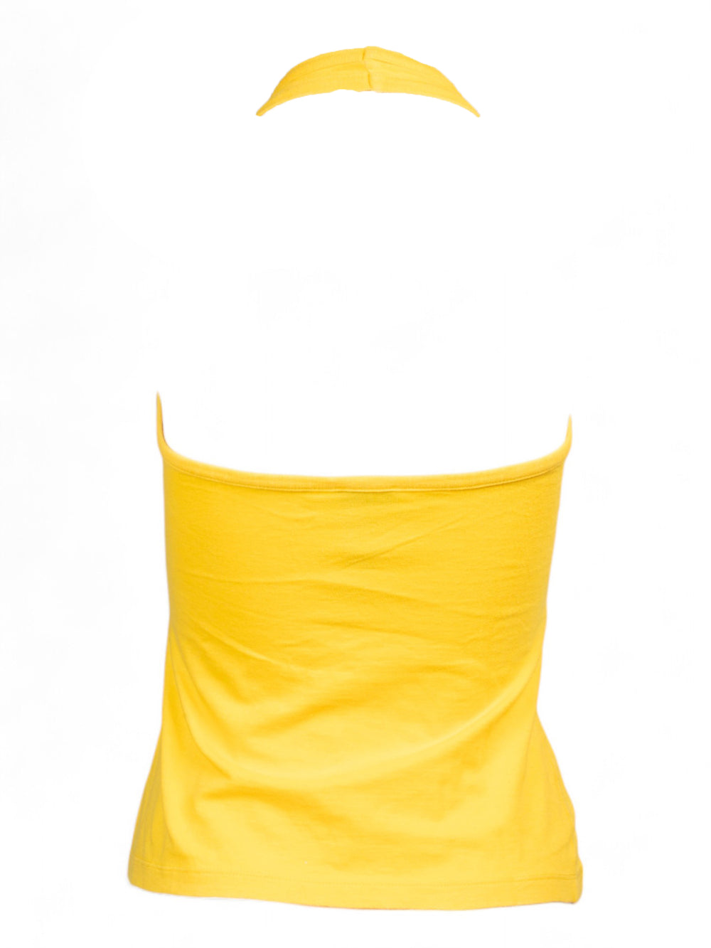 “QUENCH MY DESIRE” YELLOW HALTER TOP