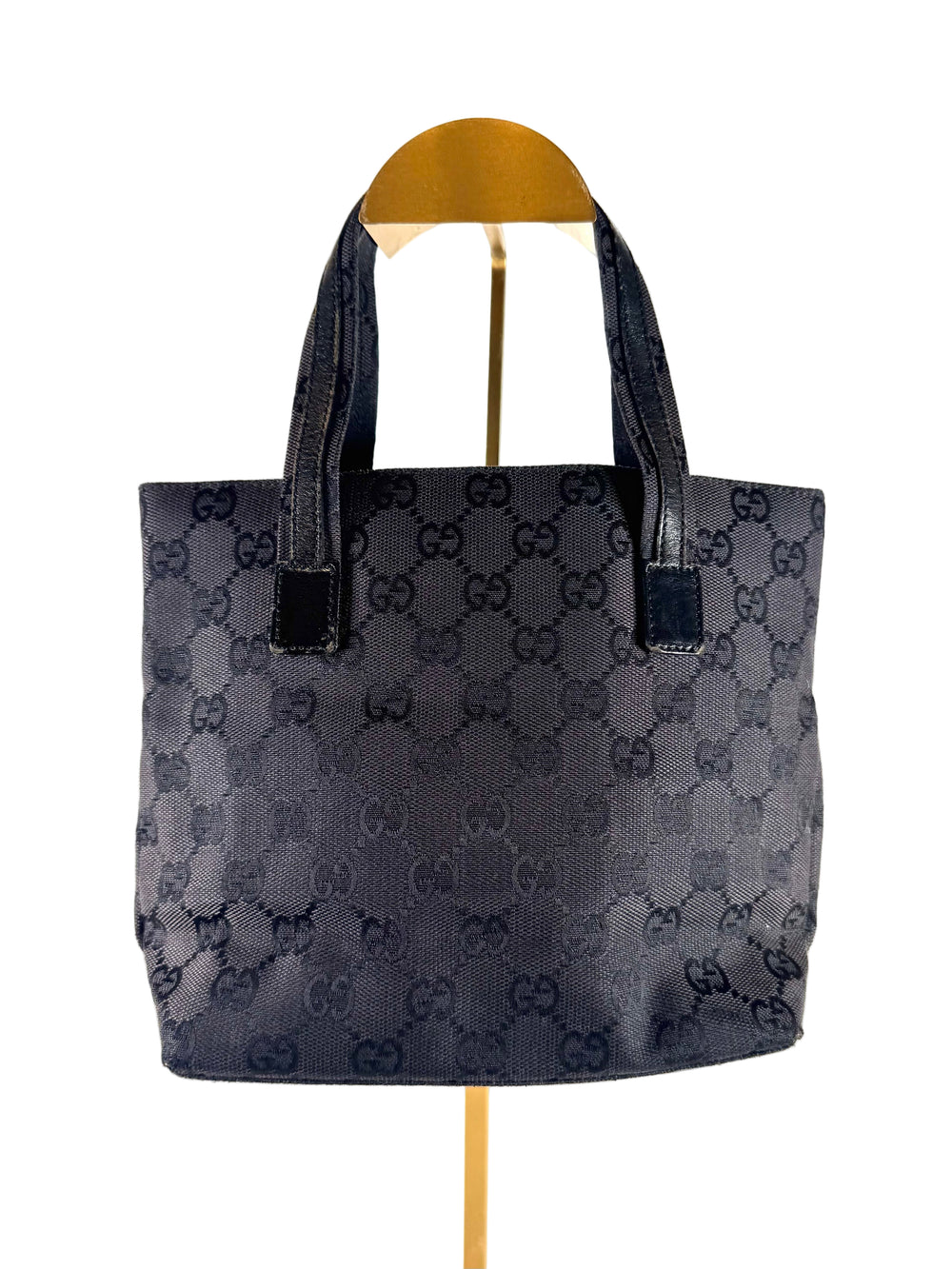 BLACK MONOGRAM MINI TOTE PURSE
