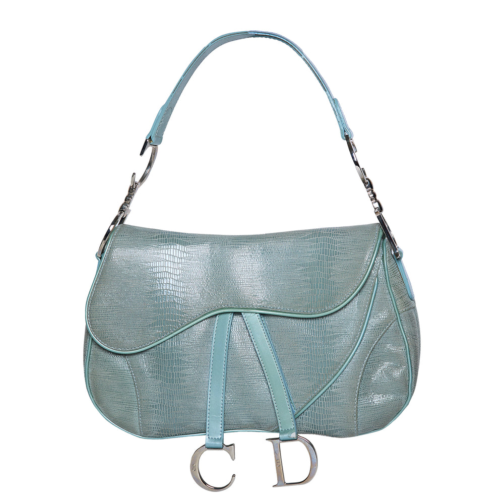 2004 BLUE DOUBLE SADDLE SHOULDER BAG