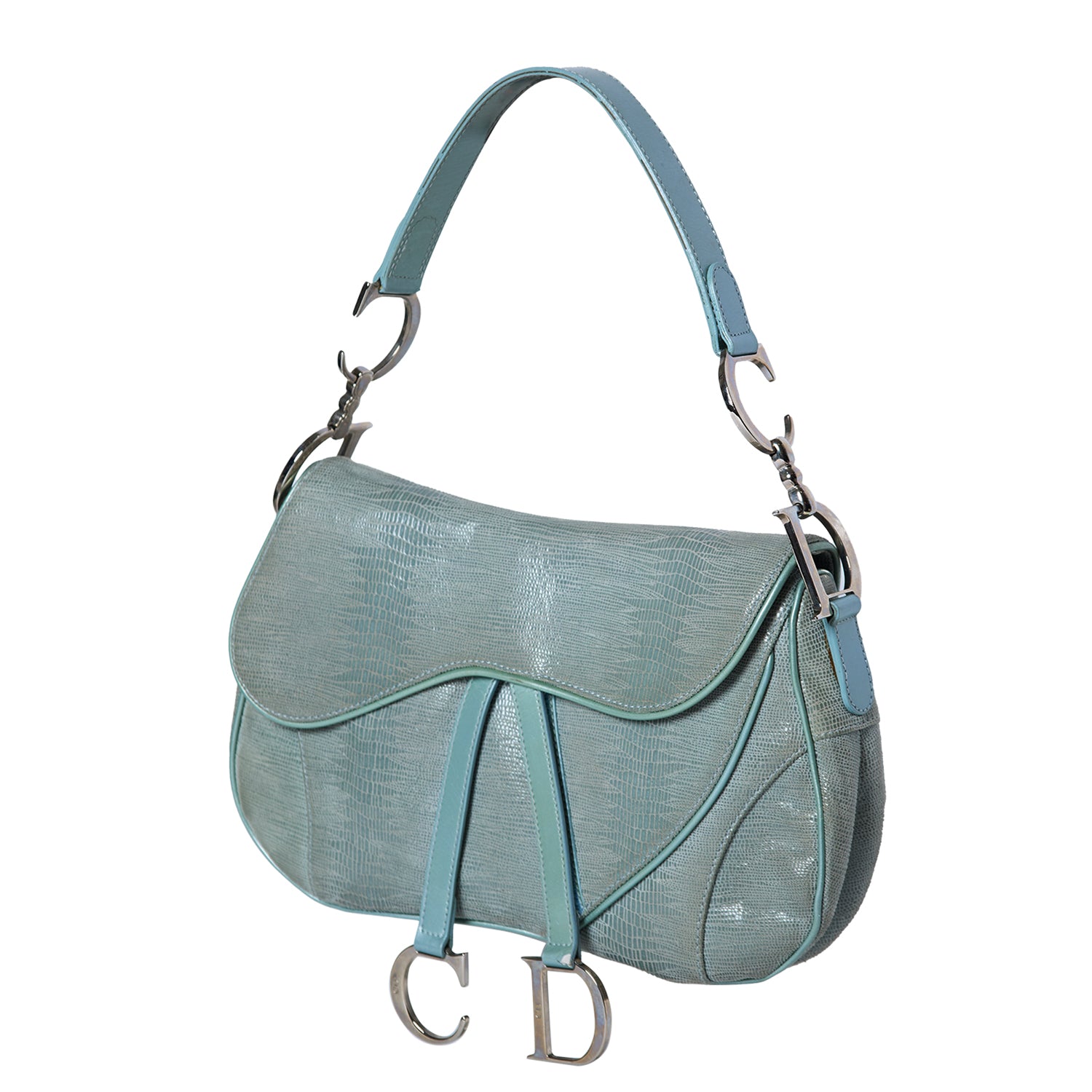 2004 BLUE DOUBLE SADDLE SHOULDER BAG