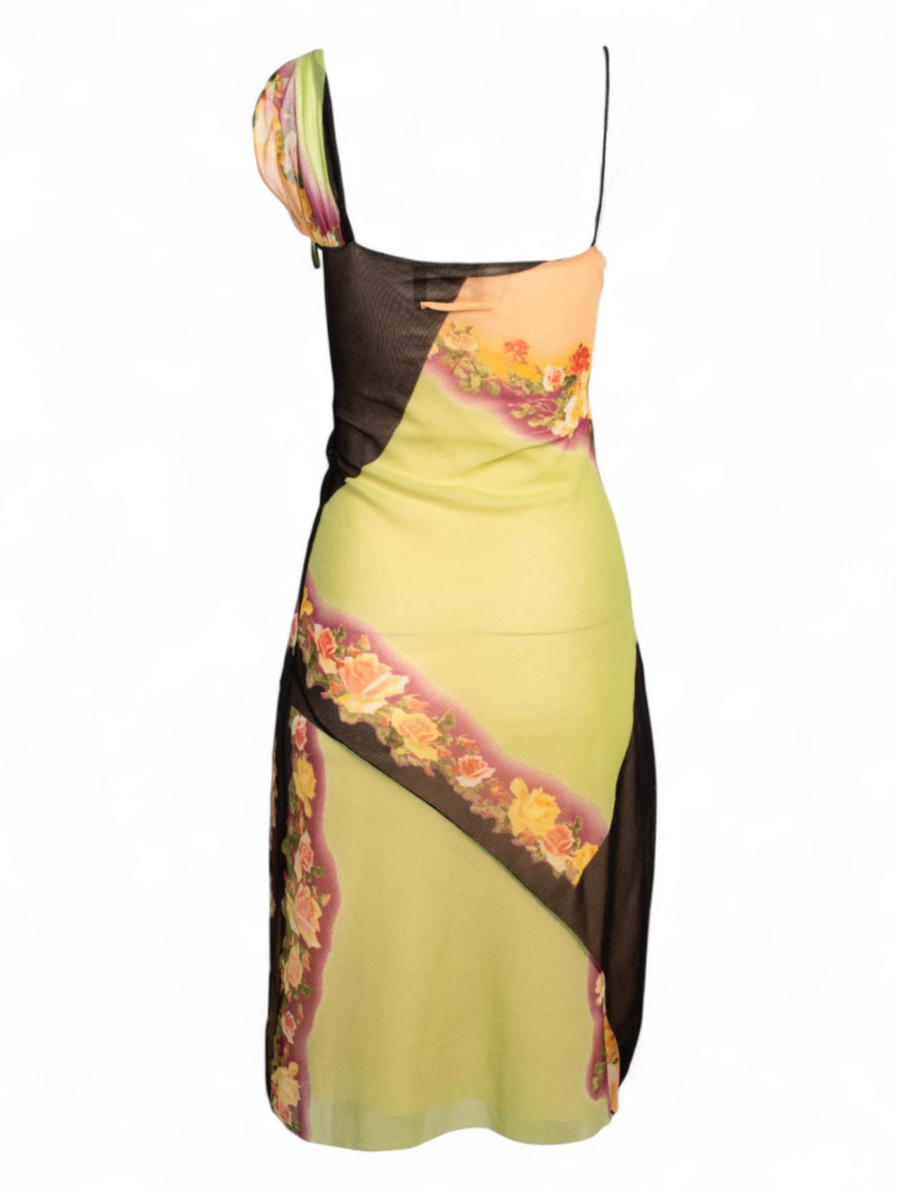 SS2001 FLORAL GREEN/BLACK DRESS