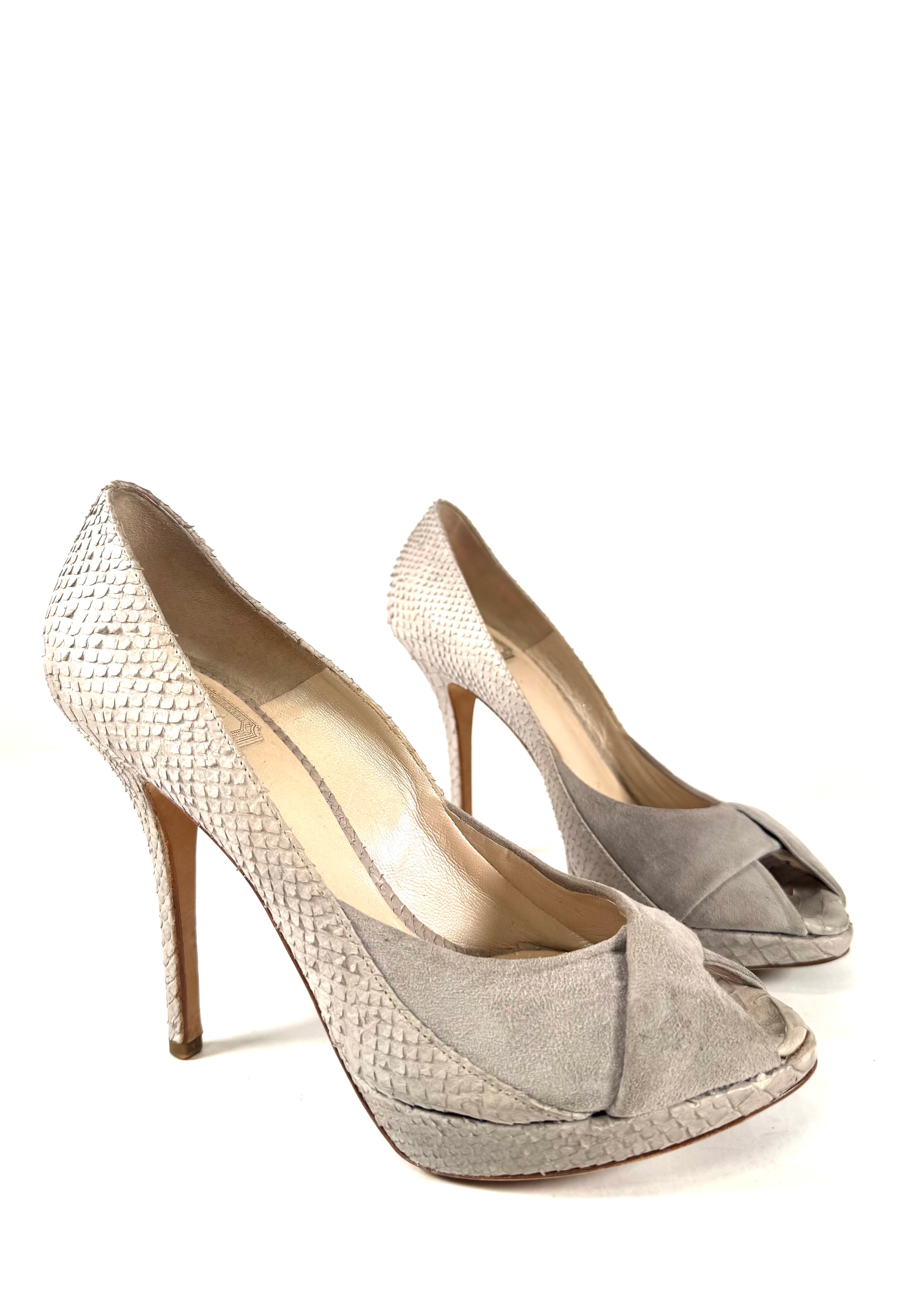 SUEDE & SNAKESKIN PUMPS