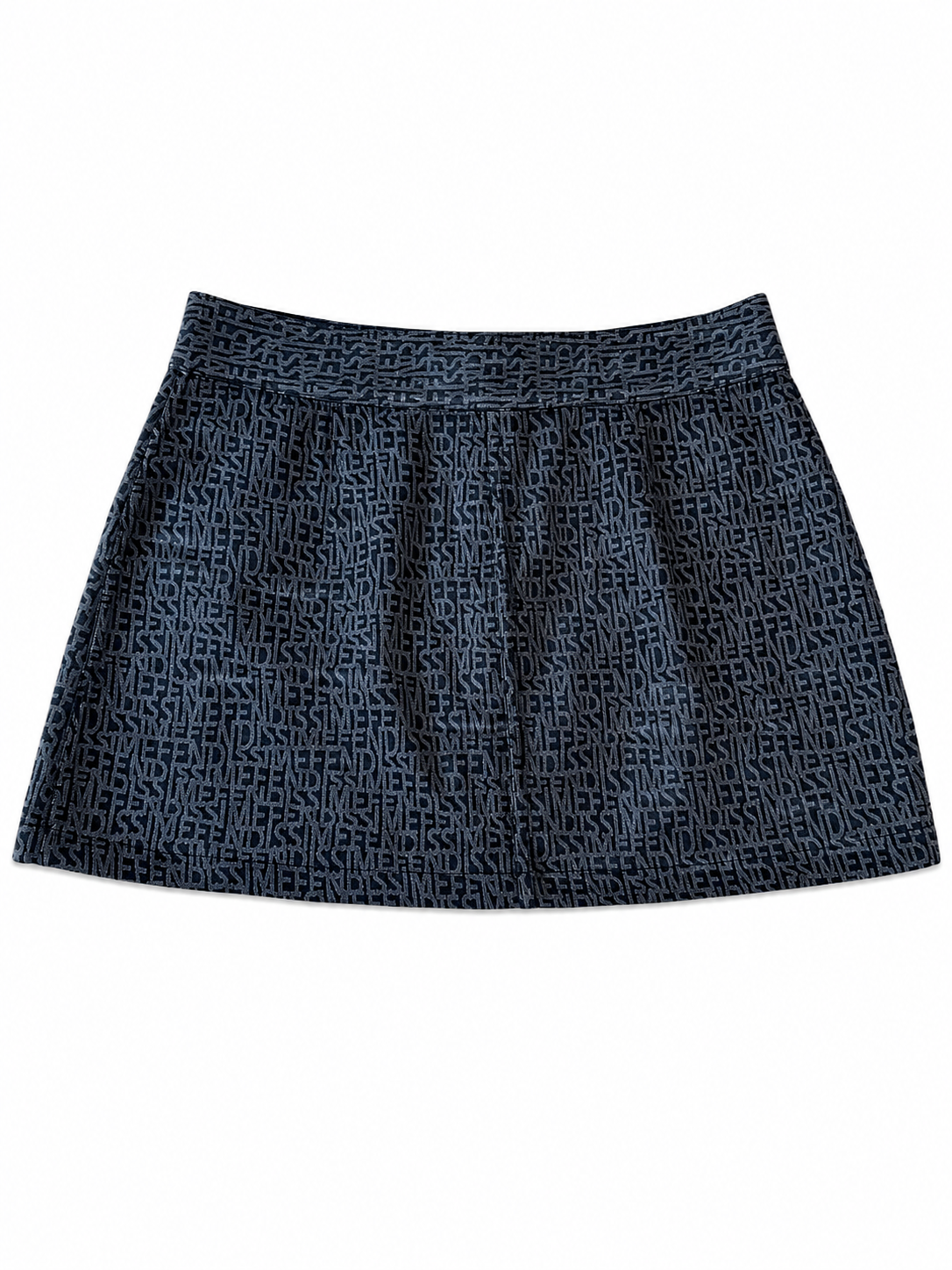 'FENDISSIME' MONOGRAM DENIM MINI SKIRT @SM