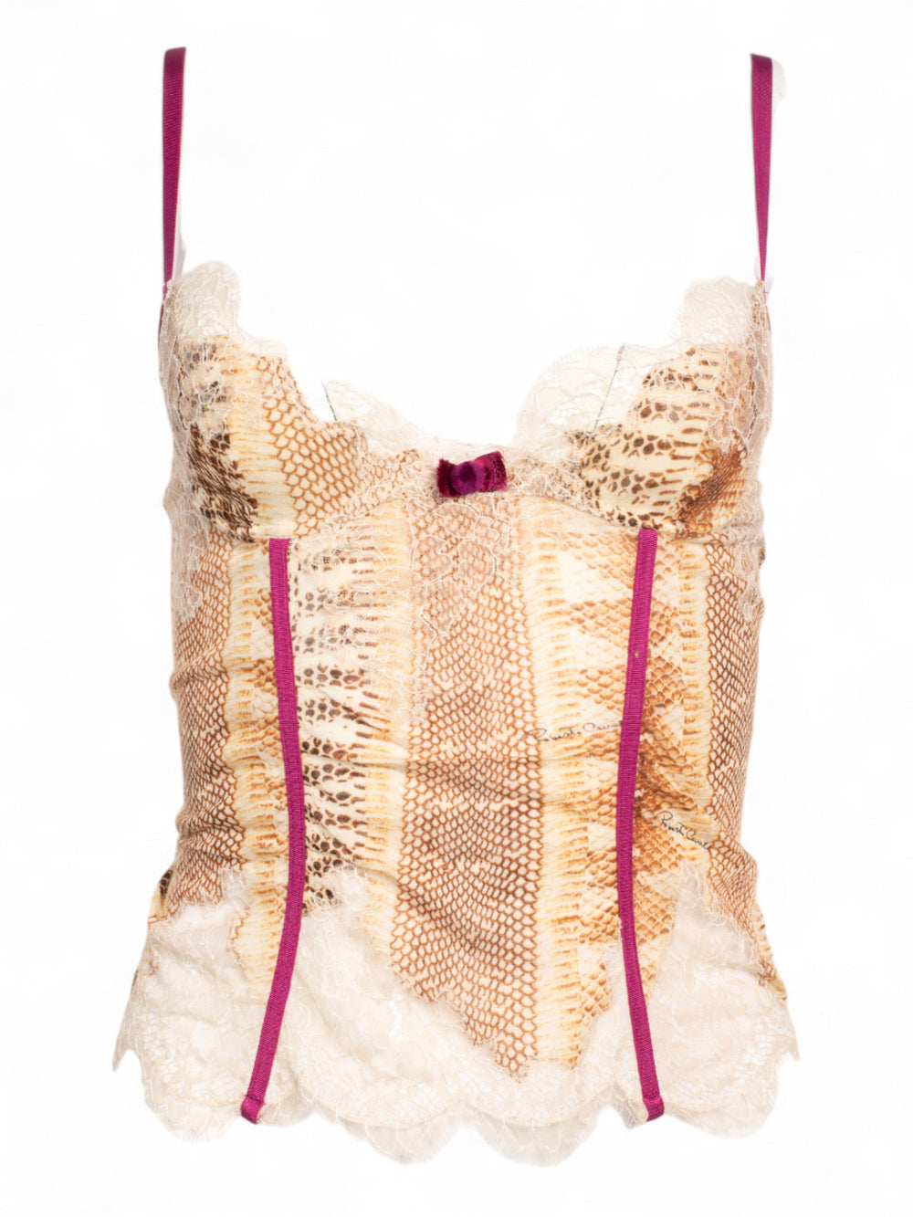 90S SNAKE PRINTED LACE BUSTIER (NWT)