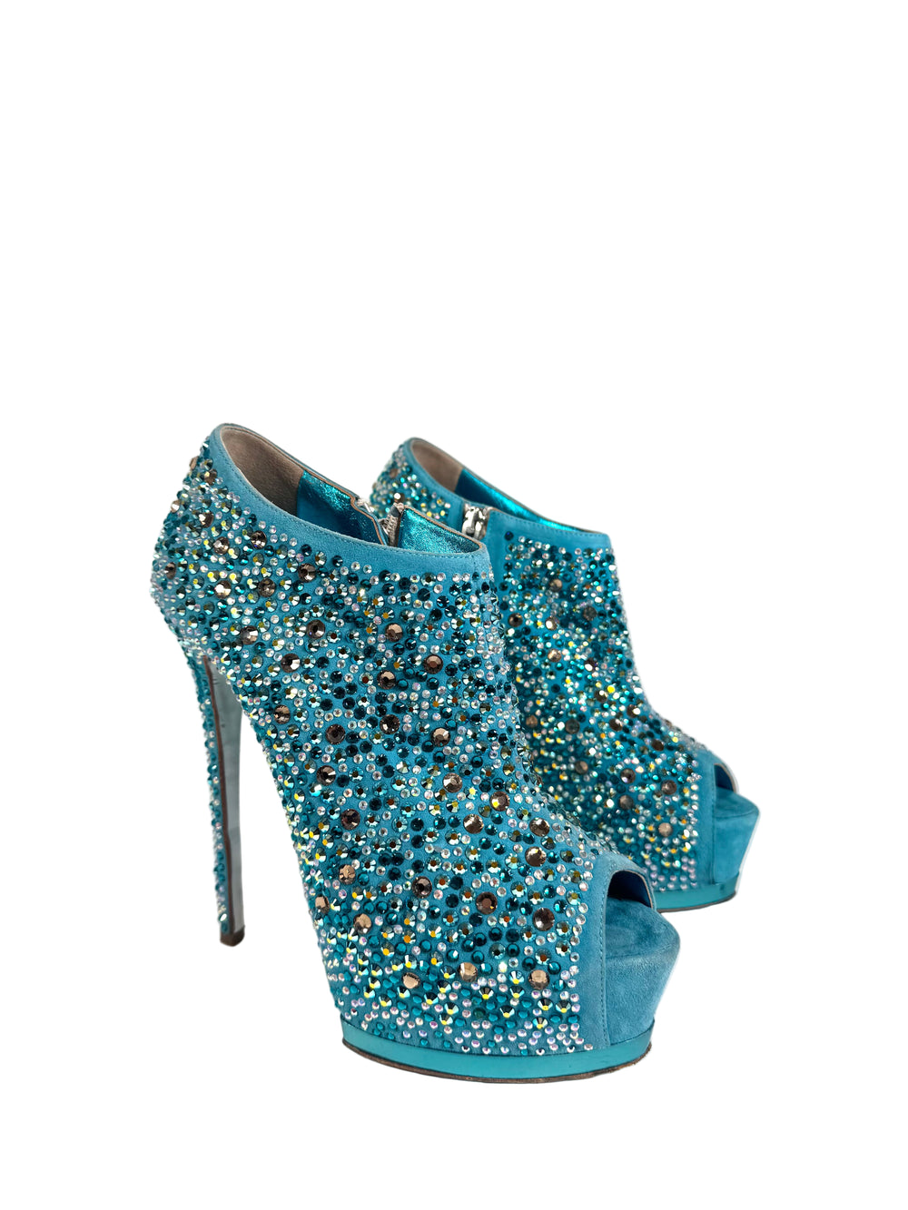 EMBELLISHED BLUE HEELS @JKOVA