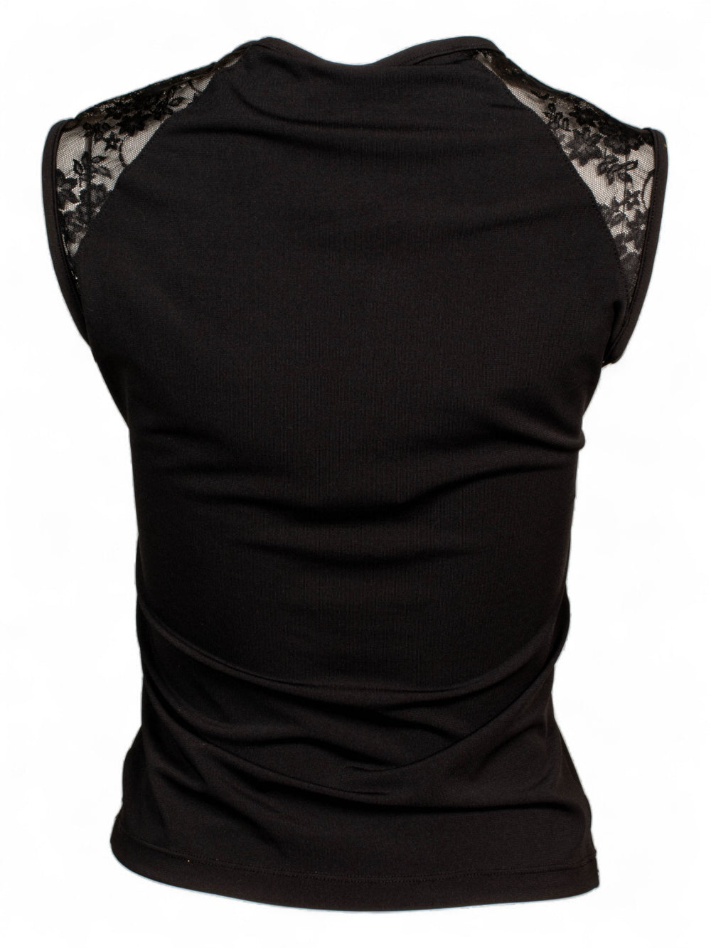 BLACK LOGO TANK W LACE TRIM