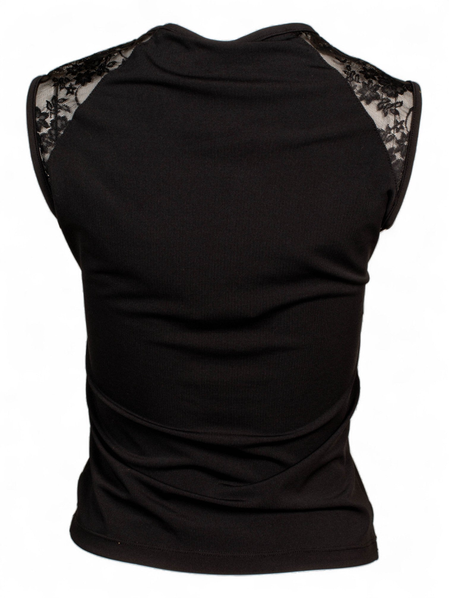 BLACK LOGO TANK W LACE TRIM