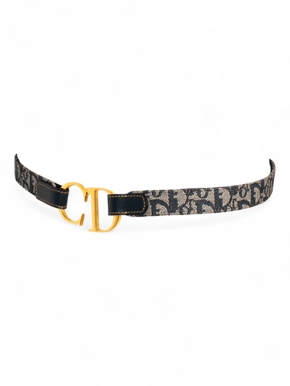 VINTAGE NAVY TROTTER MONOGRAM "CD" BELT