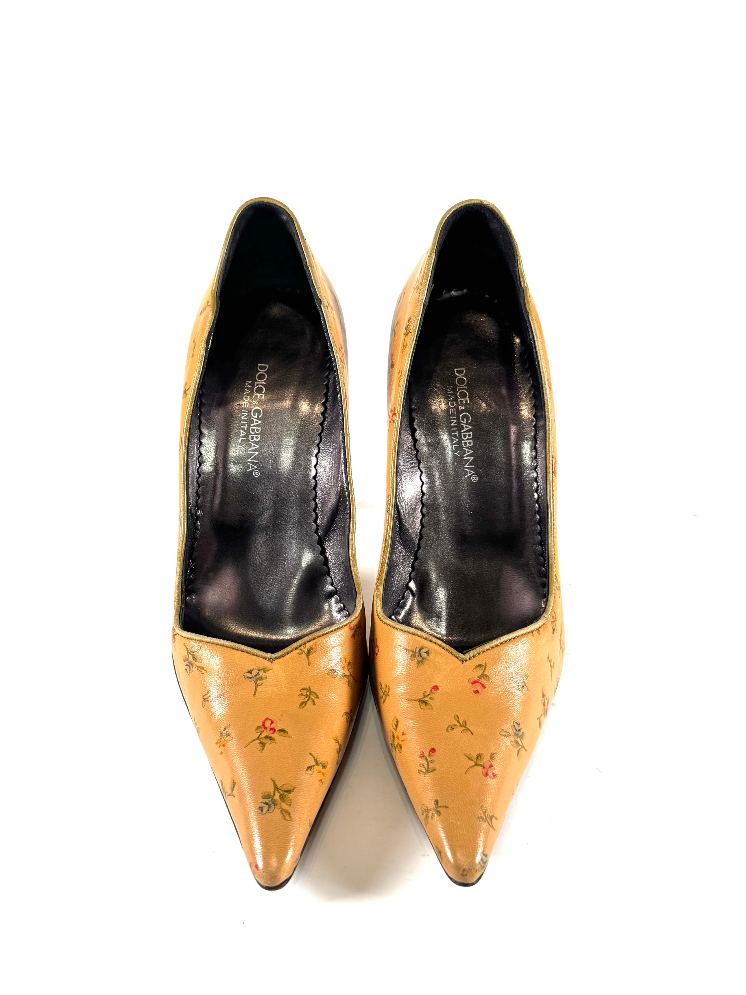 LEATHER FLORAL PUMPS @ALISHAG