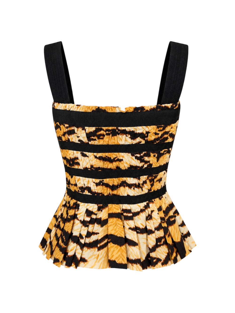 TIGER PRINTED ZIP UP BUSTIER TOP @SM