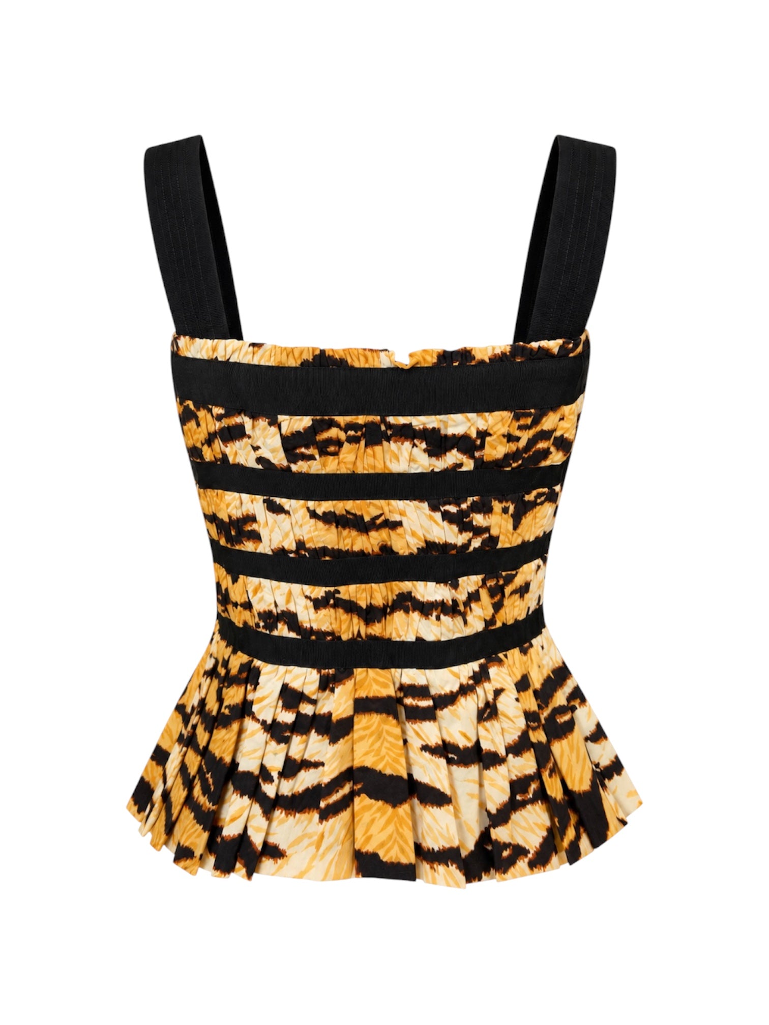 TIGER PRINTED ZIP UP BUSTIER TOP @SM