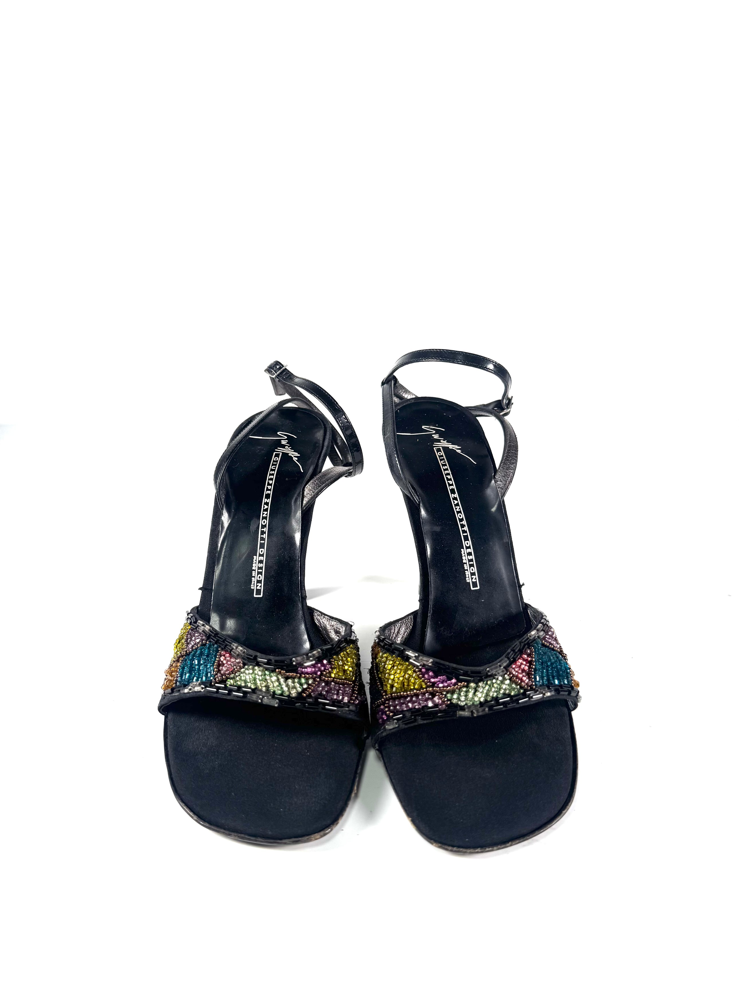 MULTICOLOR BEADED HEELS