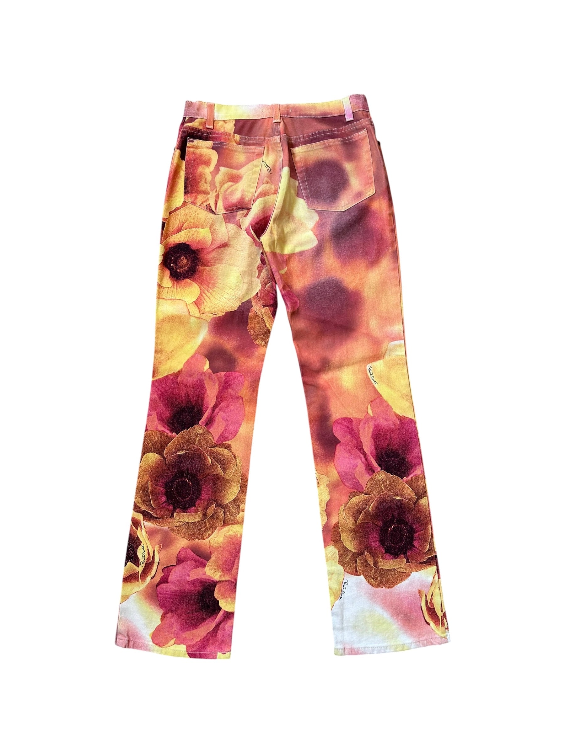 WHITE LABEL ORANGE FLORAL SUNSET GRADIENT JEANS
