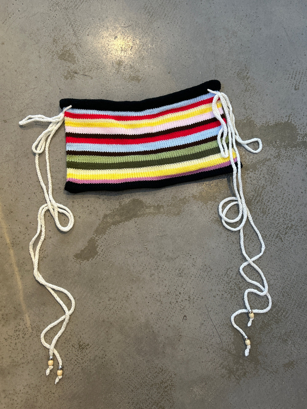 NINA RAINBOW STRIPED MINI SKIRT W BLACK TRIM