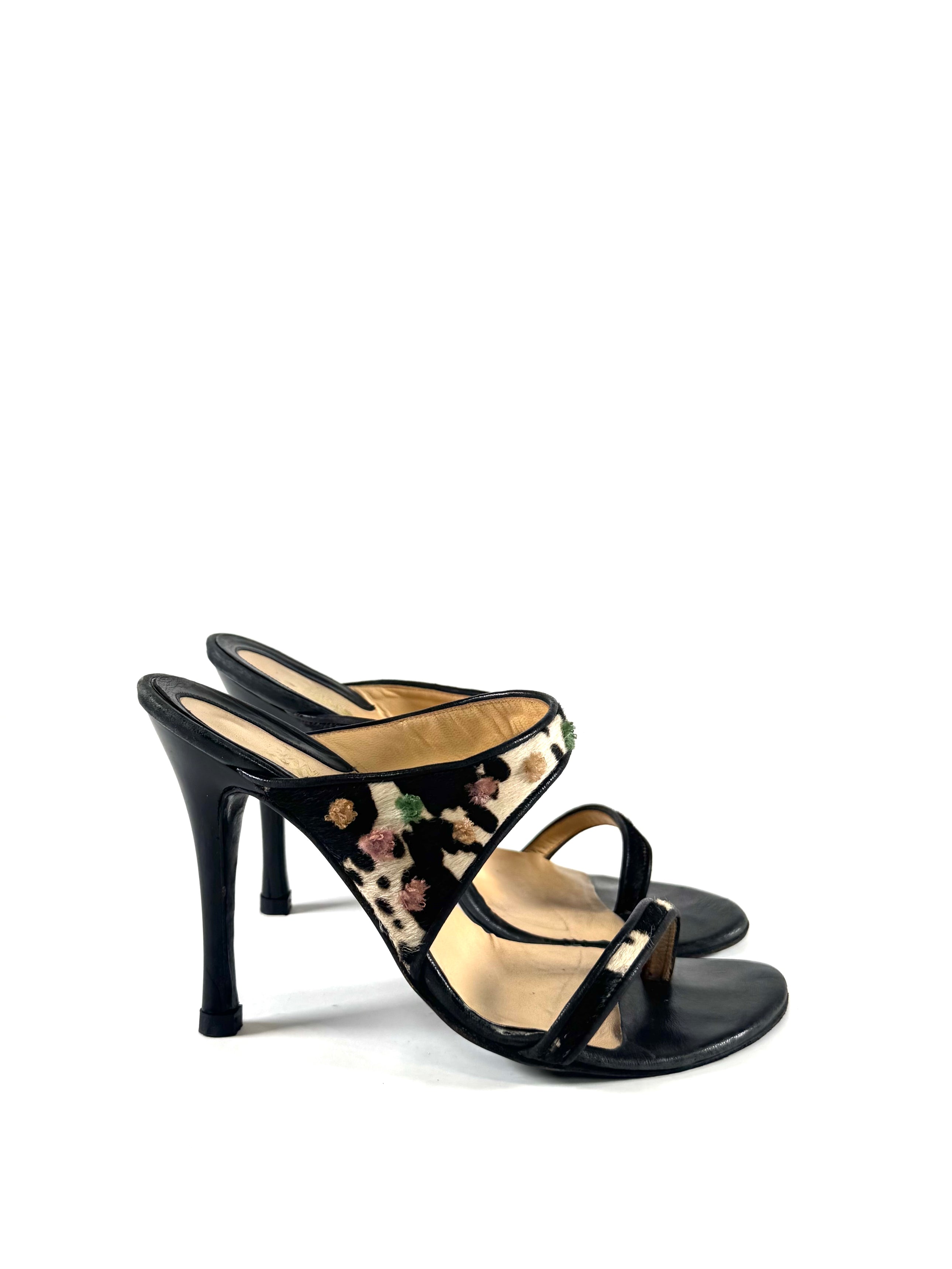 90S CALFHAIR FLORAL MULES @CSTEEN