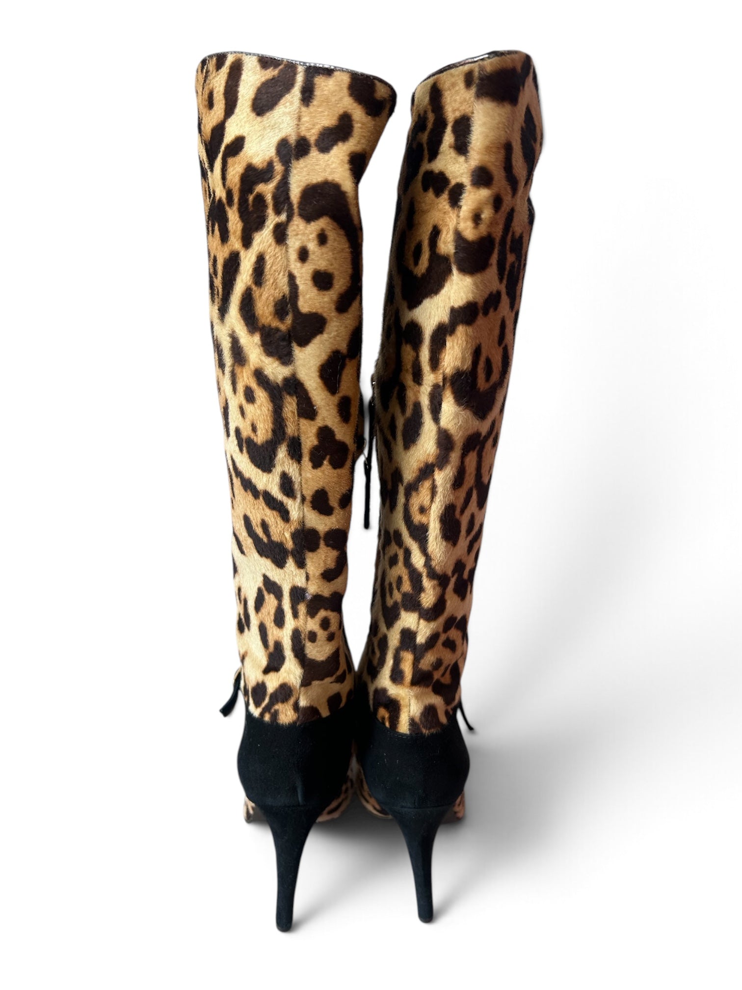 CHEETAH PRINT CALF HAIR KNEE HIGH BOOTS