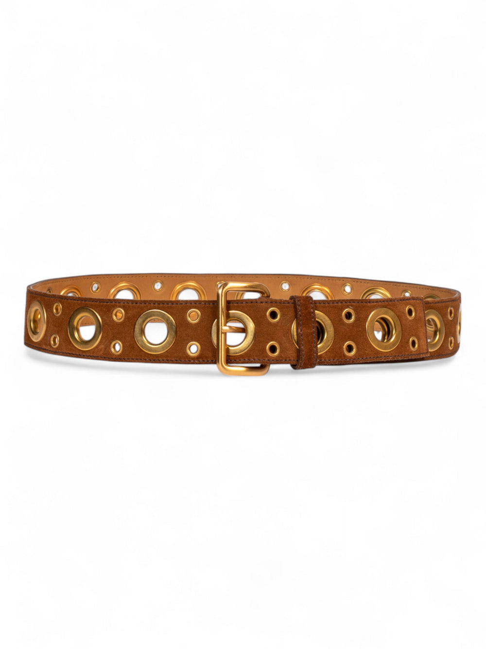 BEIGE LEATHER RING BELT @EBRAUN