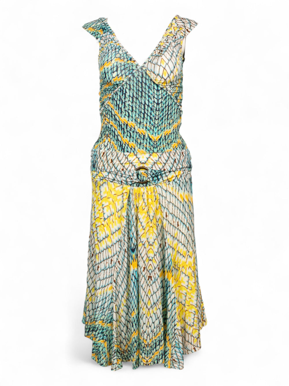 YELLOW & BLUE MERMAID PRINT SKIRT & TOP SET