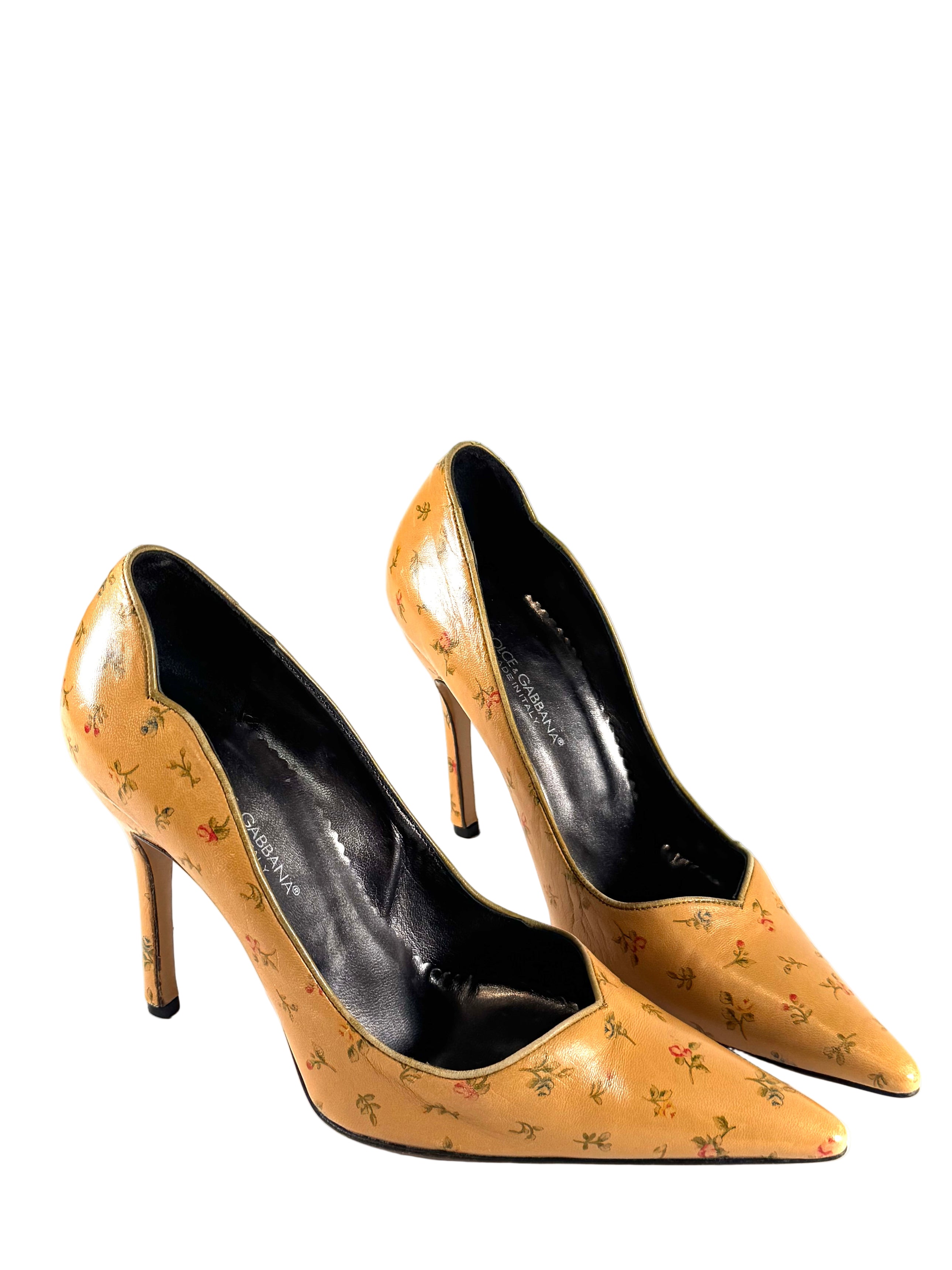 LEATHER FLORAL PUMPS @ALISHAG