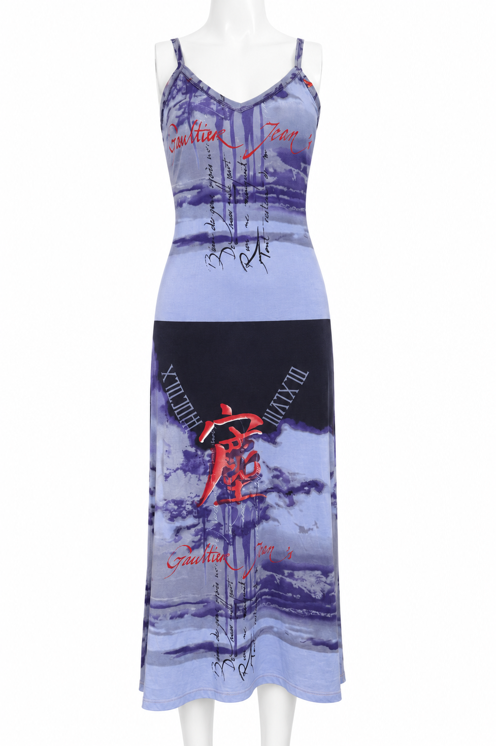 AW97 PURPLE ASIAN PRINTED MAXI DRESS