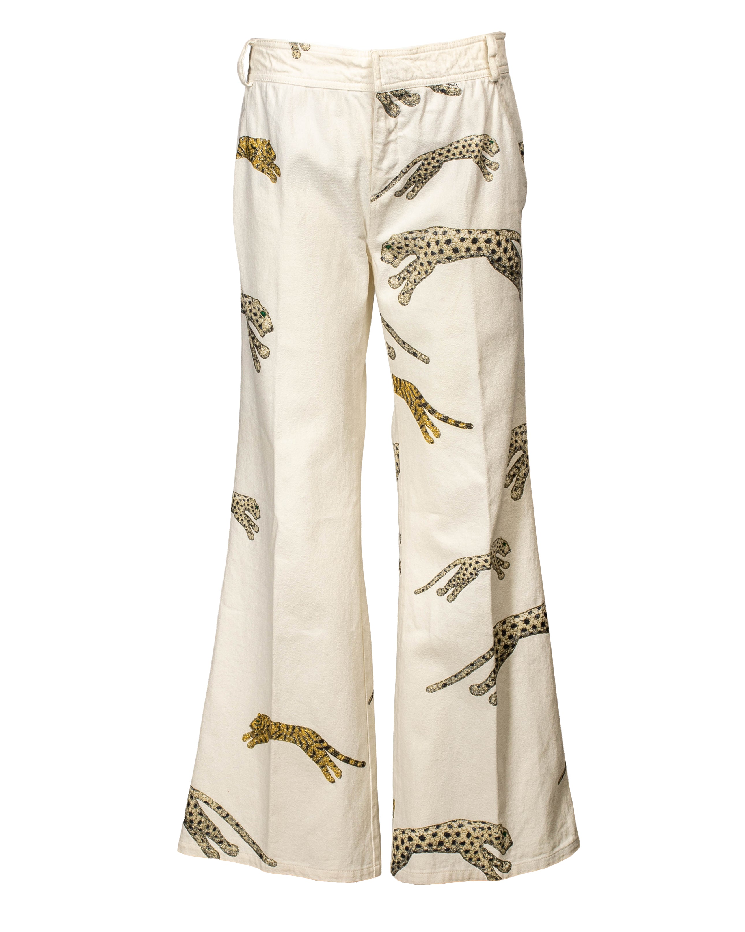 WHITE JEANS W PANTHERS